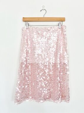 With Harper Lu || Sequin Midi Skirt Pink XS NWT
